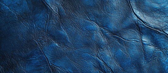 Poster - Textured blue pearl leather background with subtle wrinkles and copy space for creative design or branding applications.