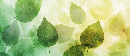 Poster - lush green leaf backdrop with soft focus creating a serene and natural atmosphere for design and dec