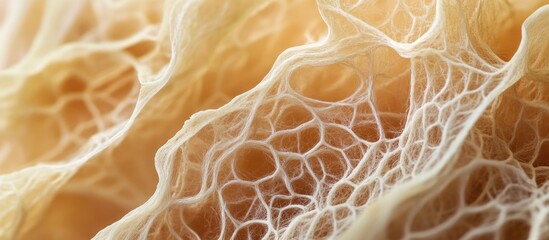 Sticker - Intricate close-up of leaf fibers showcasing their flat texture and delicate structure against a soft background.