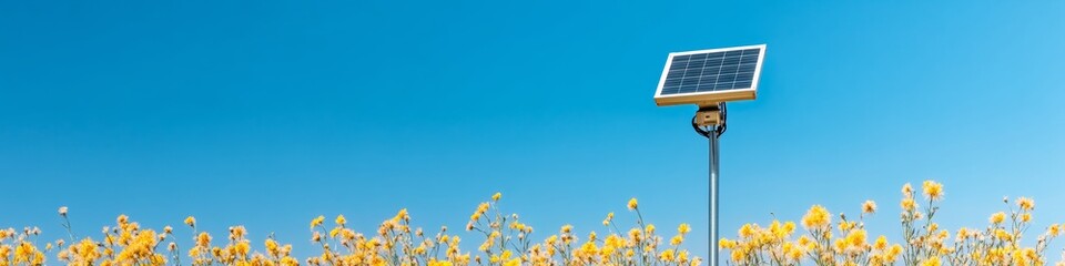 Aufkleber - Sustainable AgriTech Aesthetic Solar-Powered Weather Station in Canola Field - Advanced Environmental Data Collection and Precision Farming Solutions