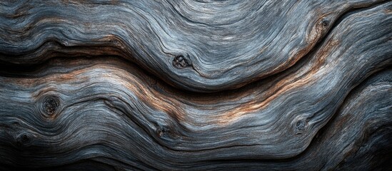 Poster - Textured wooden wall with layered patterns showcasing natural grain and knots in rich dark tones creating an organic and rustic atmosphere.
