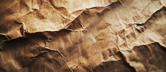 Poster - Textured layers of crumpled brown paper showcasing intricate details and rich tones for artistic or design projects.
