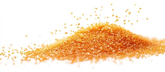 Poster - vibrant orange powder splash on a pristine white background showcasing texture and color dynamics in