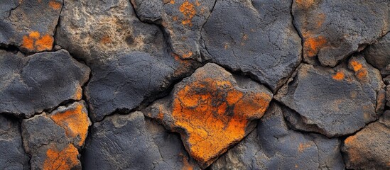 Poster - Lava Rock Texture Close-Up from Oahu Hawaii with Unique Patterns and Natural Color Variations