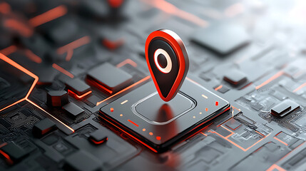 Poster - Tracking technology innovations digital realm graphic design futuristic environment close-up view location concept