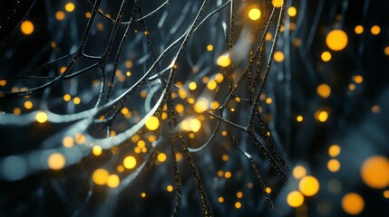 Poster - illuminating dna strands virtual lab digital artwork sci-tech environment abstract view glowing repr