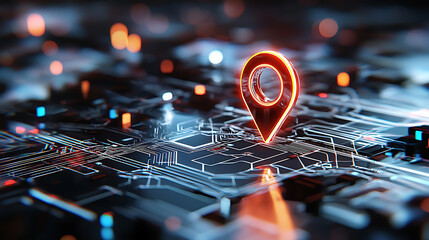 Poster - Digital mapping technology revolutionizes location tracking for urban navigation virtual city graphic design futuristic environment