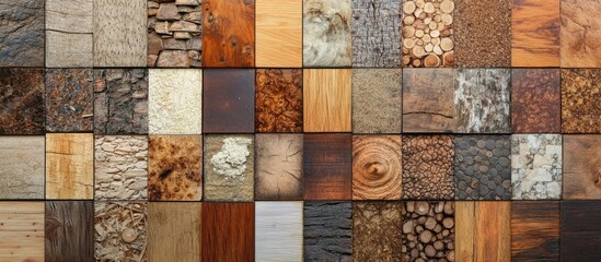 Poster - diverse assortment of wooden textures showcasing natural patterns and colors suitable for design and