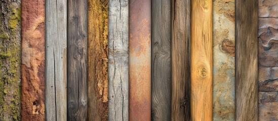 Poster - diverse assortment of rustic wooden textures showcasing natural beauty and character for design and 