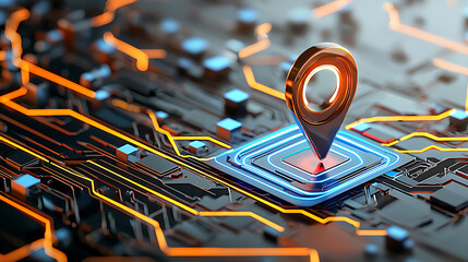 Poster - Mapping the future geolocation technology digital landscape graphic design cyber environment close-up view innovation