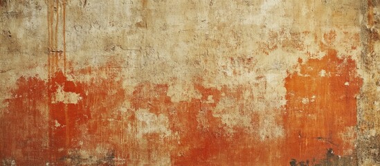 Poster - Rustic Aged Ochre Brick Wall Texture with Grunge Effect Ideal for Backgrounds and Copy Space in Design Projects
