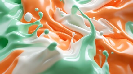 Poster - Vibrant paint splashing colors abstract art digital artwork creative studio close-up fluidity of motion