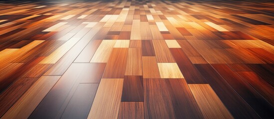 Poster - Mosaic Pattern Laminate Flooring with Smooth Texture and Blank Area for Custom Text Addition