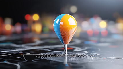 Poster - Interactive map pin drop event urban environment digital art informative viewpoint technology concept