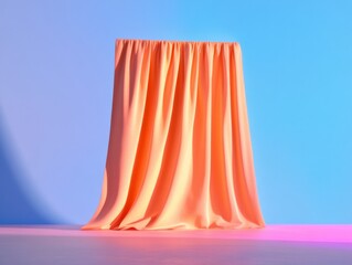 Poster - Contemporary Theatrical Display Vibrant Velvet Curtain with Ornate Tassels and Rope Ties - Entertainment Venue Decor and Dramatic Stage Presentation