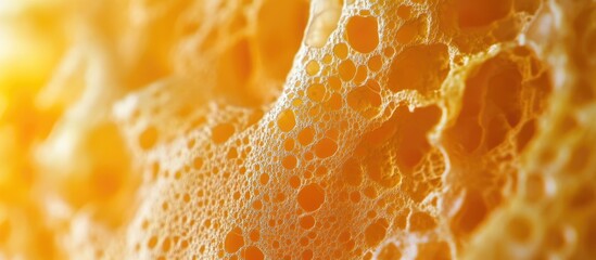 Poster - Macro Close Up of Yellow Abstract Texture with Bubbles and Space for Text or Design Elements