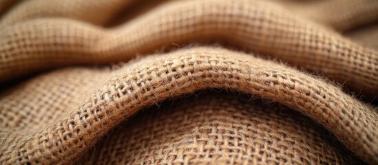Poster - Natural jute burlap texture background for design showcasing soft, layered fabric ideal for rustic and organic aesthetics in creative projects.