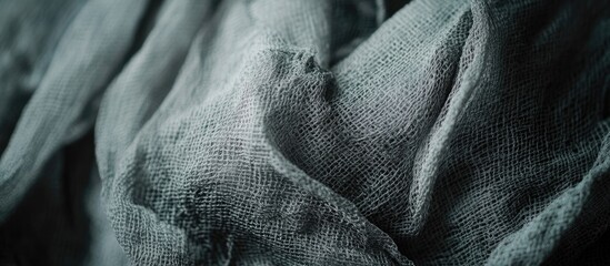 Poster - Gray fabric texture background with soft, wrinkled layers creating an elegant and subtle design ideal for various artistic applications.