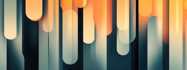 Poster - Soothing Abstract Color Gradient Pattern, a flat illustration showcasing harmonious hues blending seamlessly for a calming visual experience