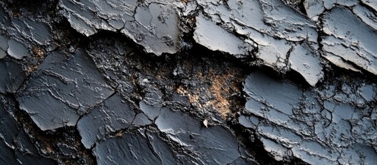 Poster - Aged black textured surface with greasy abstraction highlighting intricate details and open space for text or design elements.