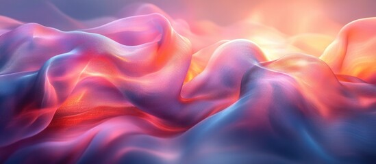 Poster - iridescent holographic abstract texture with swirls and waves in soft pastel colors creating a dream