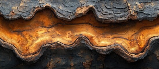 Poster - Inverted Bark Pattern for Laminate Flooring and Wall Fittings with Natural Textures