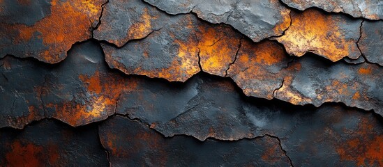 Poster - rusty iron texture with intricate layers showcasing rich colors and abstract patterns ideal for back