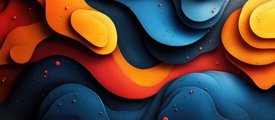 Fototapete - Vibrant Abstract Waves in Bold Colors Creating a Dynamic Decorative Art Pattern for Modern Design Applications