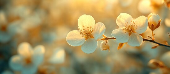 Poster - Inspirational quote background featuring delicate yellow flowers with a soft vintage filter for a serene and uplifting ambiance.