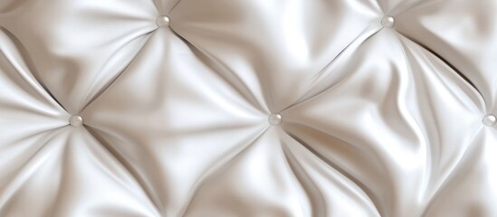 Poster - Luxury white artificial leather texture with elegant quilted design high quality fabric top view for interior design and fashion backgrounds