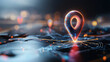 © A-TiMe  - Digital location marker highlights gps technology urban environment graphic content futuristic viewpoint navigation concept