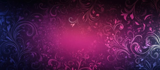 Poster - Elegant seamless background featuring intricate floral patterns and a central space for text, perfect for invitations or creative designs.