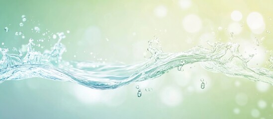 Aufkleber - Macro close up of gentle water waves with light bokeh and a green to light blue gradient background ideal for text overlay.