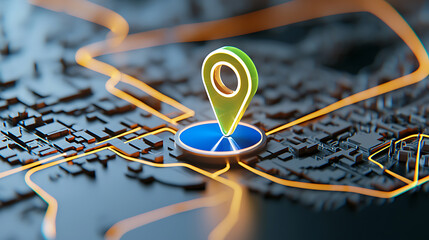Poster - Exploring location-based services urban environments digital mapping modern technology aerial perspective spatial awareness