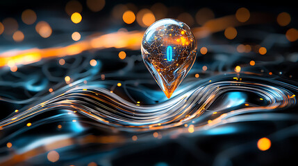 Poster - Digital evolution indicator virtual world graphic design futuristic environment close-up view technology concept