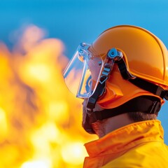 Aufkleber - High-Tech Emergency Management Display Fire-Resistant Gear with Digital Alerts and Crisis Protocols - Safety Expertise for Industrial Emergency Response Teams