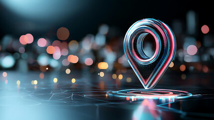 Poster - Digital location marker virtual environment 3d graphics technology futuristic concept