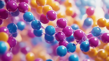 Poster - Exploring protein structures laboratory scientific rendering molecular environment close-up view alpha helix highlighting