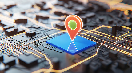 Poster - Interactive location mapping urban environment digital graphics 3d visualization technology concept