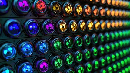 Poster - Dynamic light display studio digital art modern environment close-up view visual creativity