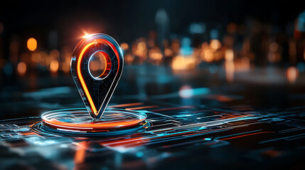Poster - Exploring digital location technology urban environment graphic design futuristic perspective concept of navigation