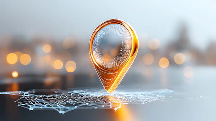 Poster - Innovative geolocation technology digital space 3d visualization modern environment close-up view location-based services
