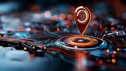 Poster - Technological innovation mapping virtual space digital art futuristic environment close-up view location-based concept