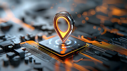 Poster - Innovative geolocation technology in urban environments digital art futuristic design modern viewpoint smart city concept