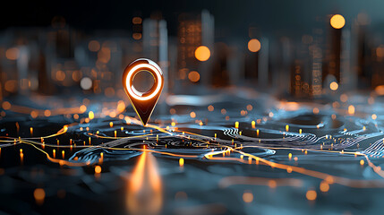 Poster - Exploring digital mapping innovations urban landscapes visual content modern environment high-angle view technology integration