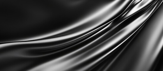 Poster - Elegant black metal texture with smooth, reflective waves and subtle highlights for a sophisticated backdrop or design element.