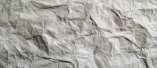 Poster - Textured crumpled grey paper background with intricate folds and patterns suitable for design and creative projects