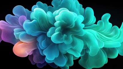 Poster - Dynamic abstract fluid motion digital space artwork vibrant colors aesthetic design modern concept