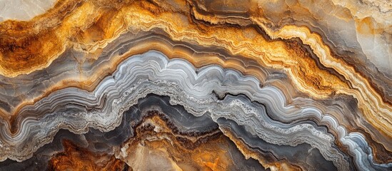 Poster - Abstract natural background featuring layered rocks with intricate patterns and rich textures in earthy tones of orange and gray.