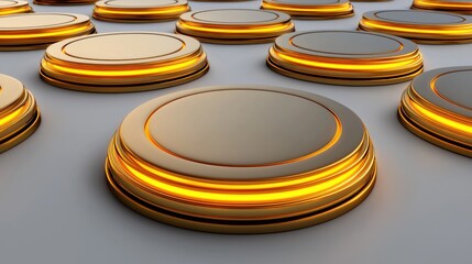 Poster - Illuminated button press event digital space graphic design abstract aesthetic close-up viewpoint modern concept